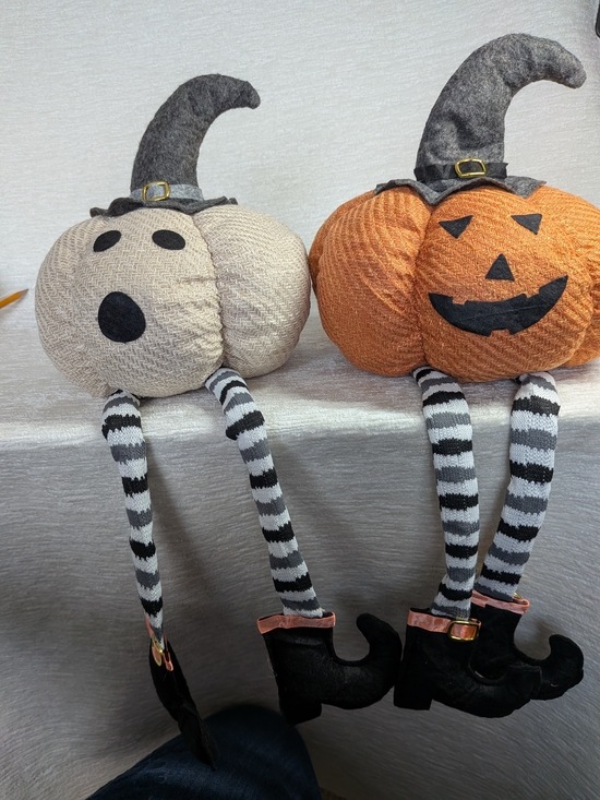 Other - Halloween Pumpkin and Ghost Plushes- Shelf Sitters Fireplace mantel Decor